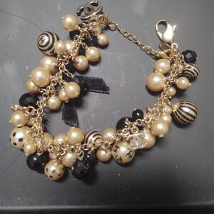 Chanel Faux Pearl & Resin Charm Bracelet